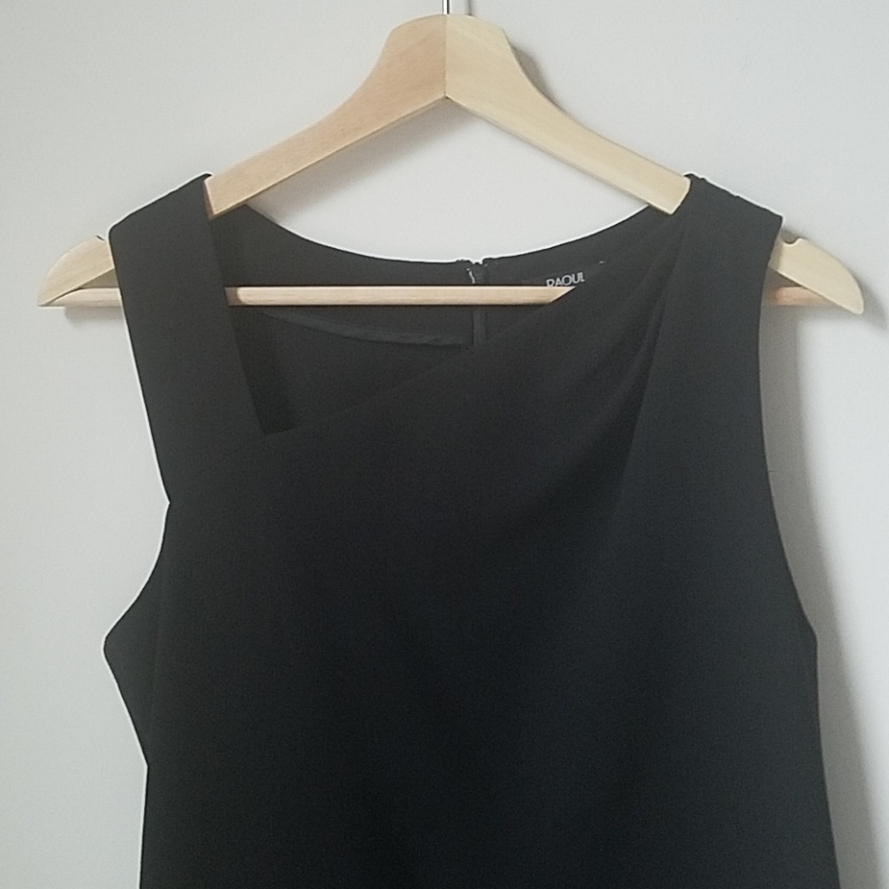 NWOT Raoul Black Asymmetrical Neck Sheath Dress - Picture 2 of 8